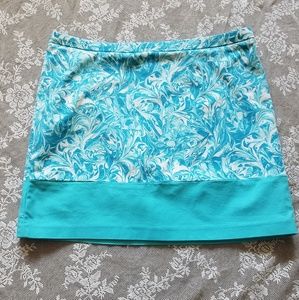 Michael Kors Blue Abstract Skirt